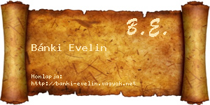 Bánki Evelin névjegykártya